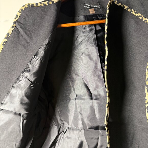 Black Label by Evan Picone Sheeth Dress & Jacket Black Leopard Print Size 14 - Picture 4 of 14